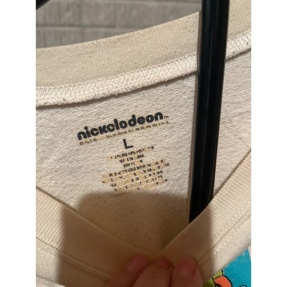 Nickelodeon Rugrats Crewneck Sweatshirt Graphic Print Cream Size L - Picture 2 of 2